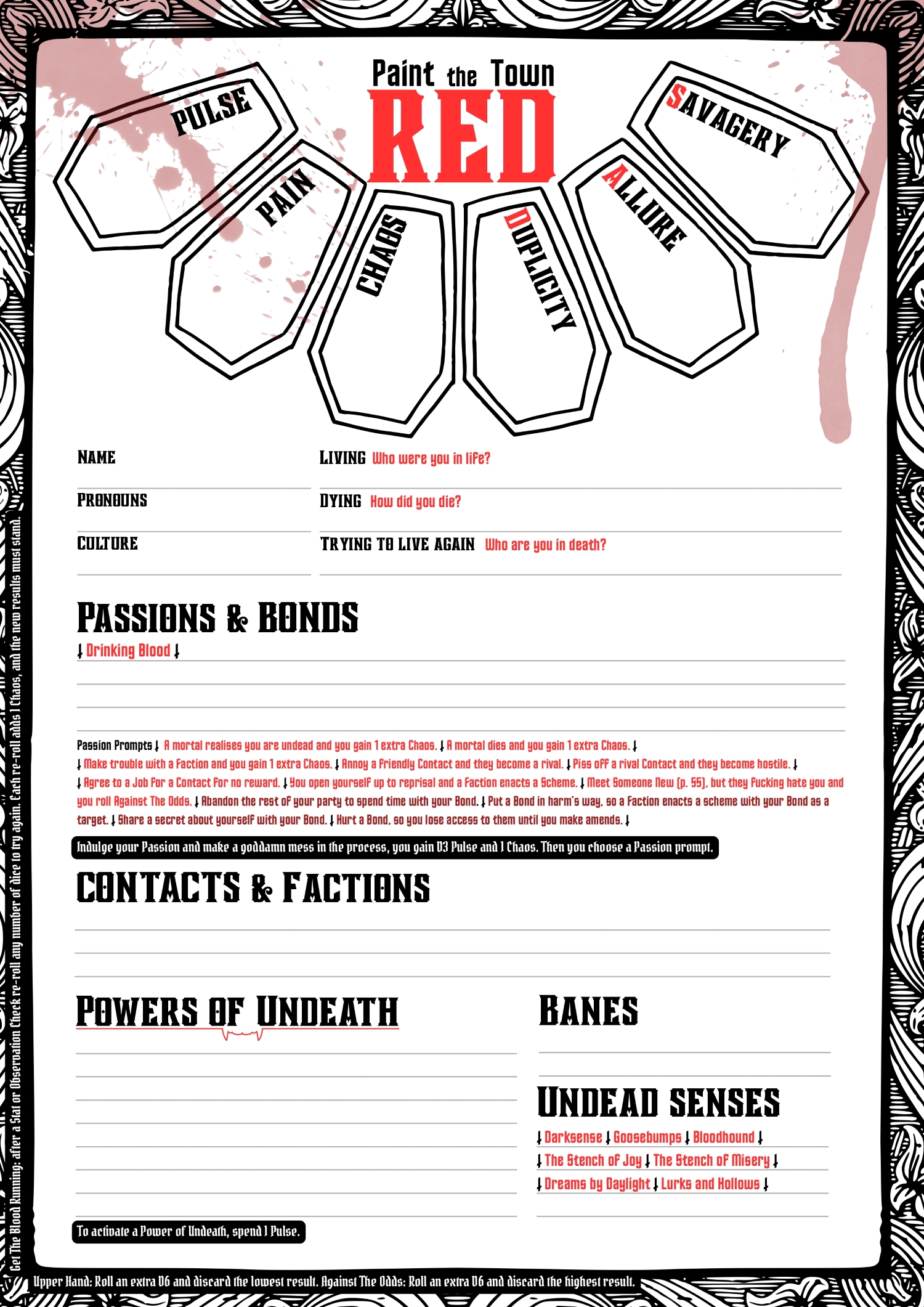 Screenshot 2 for Paint the Town Red Character Sheet