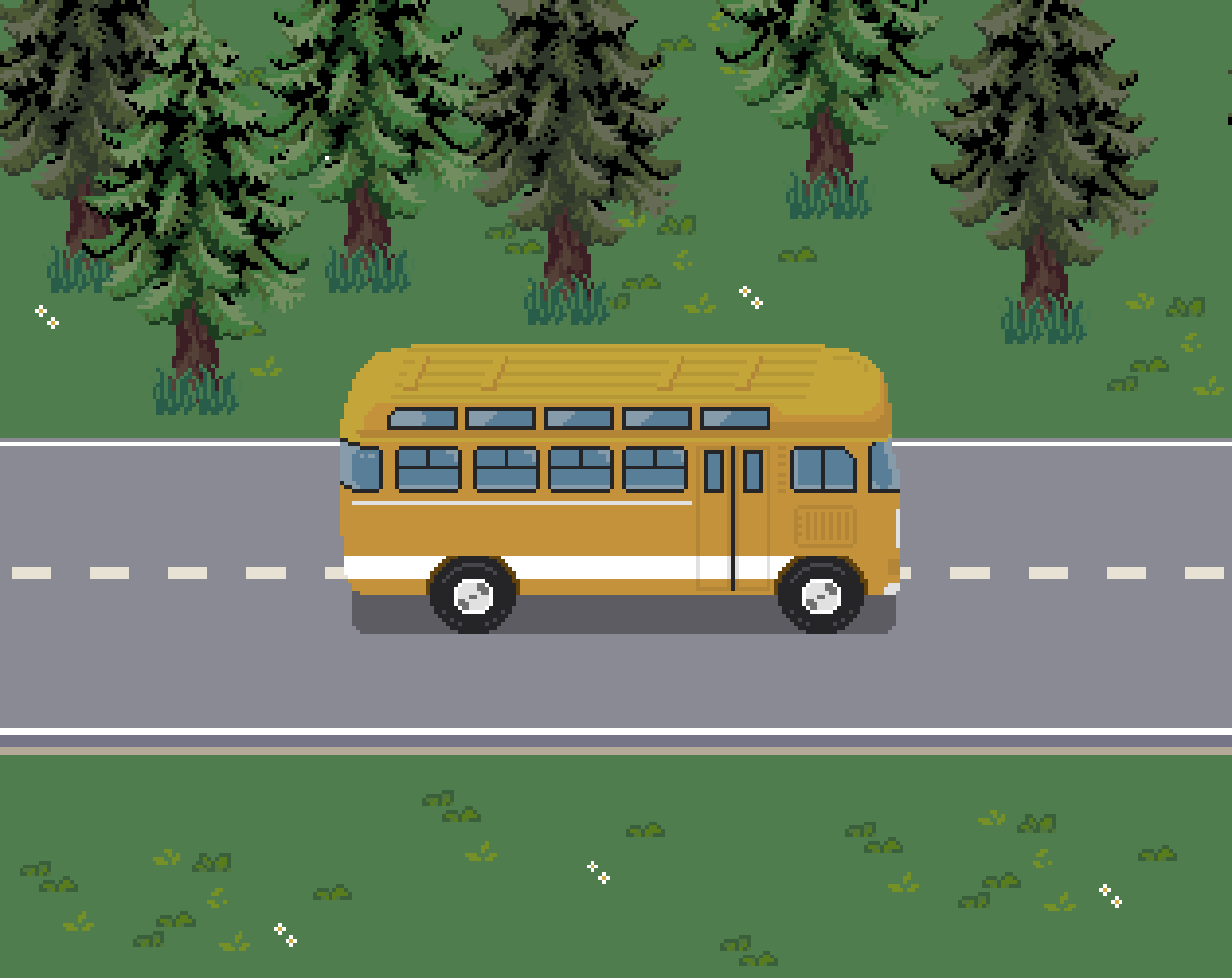 The Pixel Art Bus Assets by Aglyuna Games