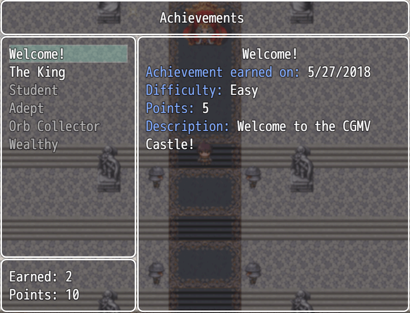 CGMV Achievements for RPG Maker MV by Casper Gaming