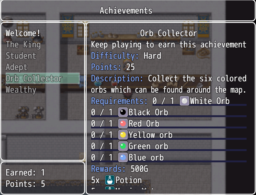CGMV Achievements for RPG Maker MV by Casper Gaming