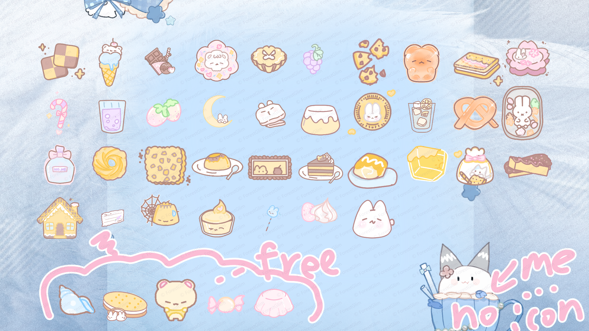 Cute Cartoon & Hand-Drawn Icons Pack Vol. 1 (FULL PACK / PNGs + PSDs ...