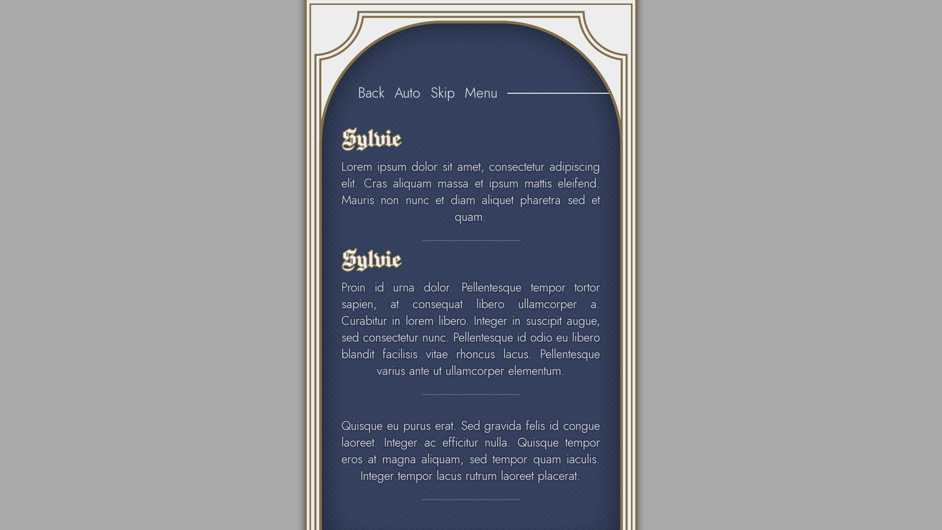 Light Elegance Ren'py GUI template by Skolaztika