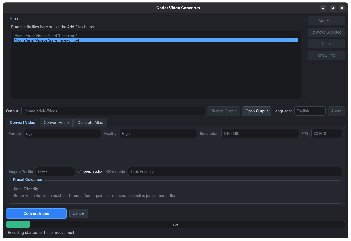 Screenshot 3 for Godot Video Converter