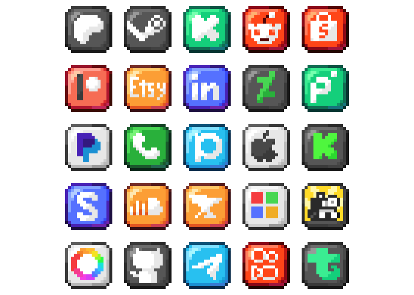 FREE Pixel Art Social Media Icon by JOI3