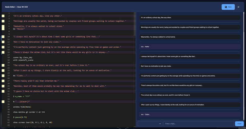 Ren'py Script Editor RenPy Visual Editor by Asind