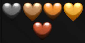 Example images for the asset-pack--here showing metallic variations