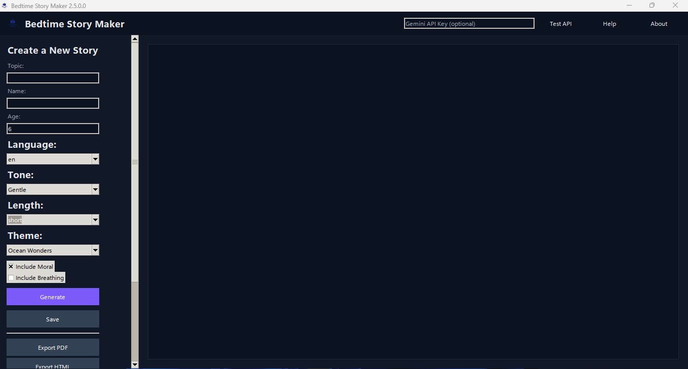 Screenshot 2 for Bedtime Story Maker Windows App