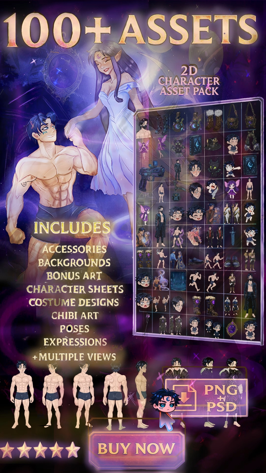 100+Fantasy Character Asset Pack (v1.0) by Taj_K