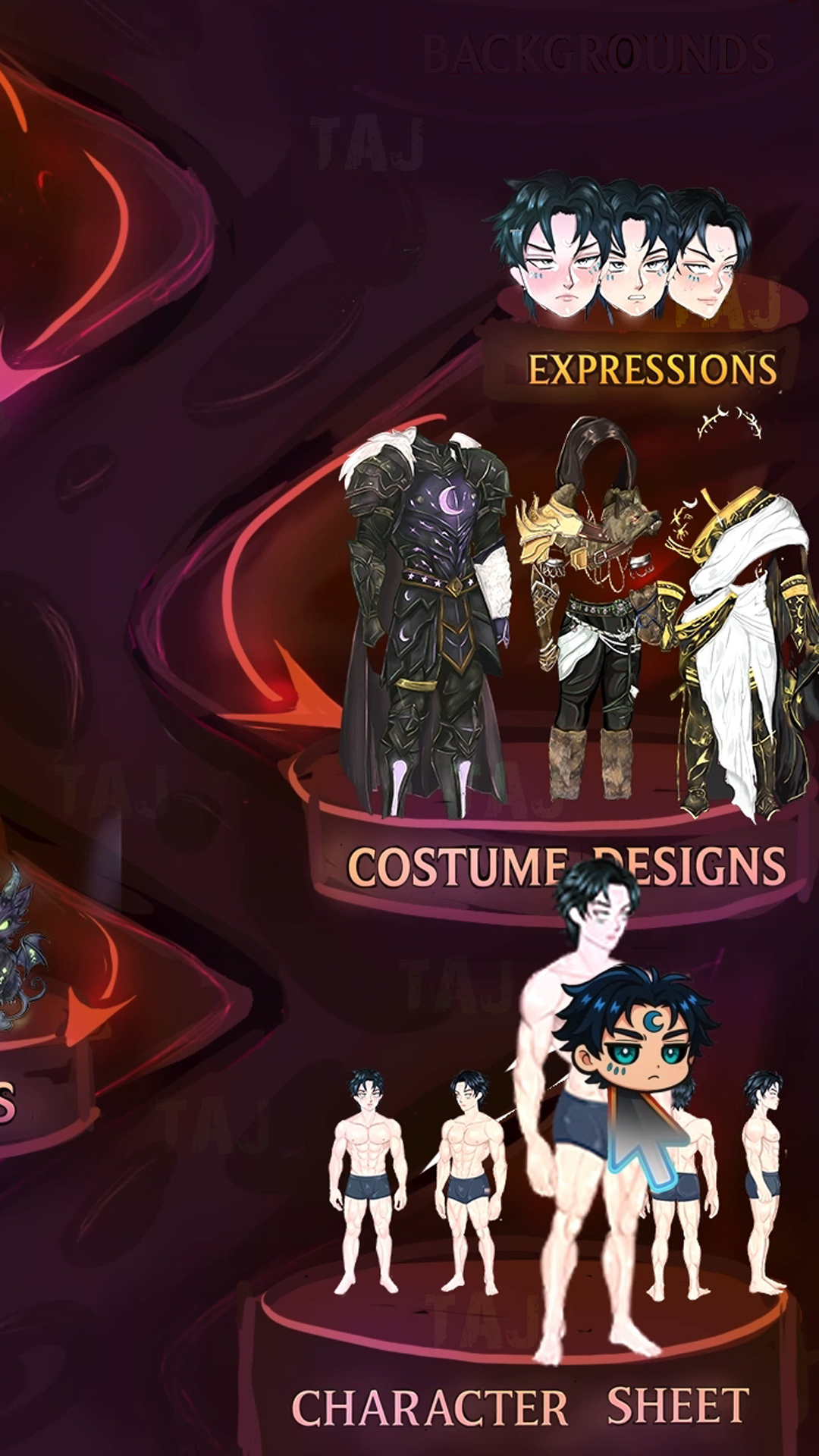 Character Sheet + Costume & Expression Pack (v1.0) [by Taj] by Taj_K