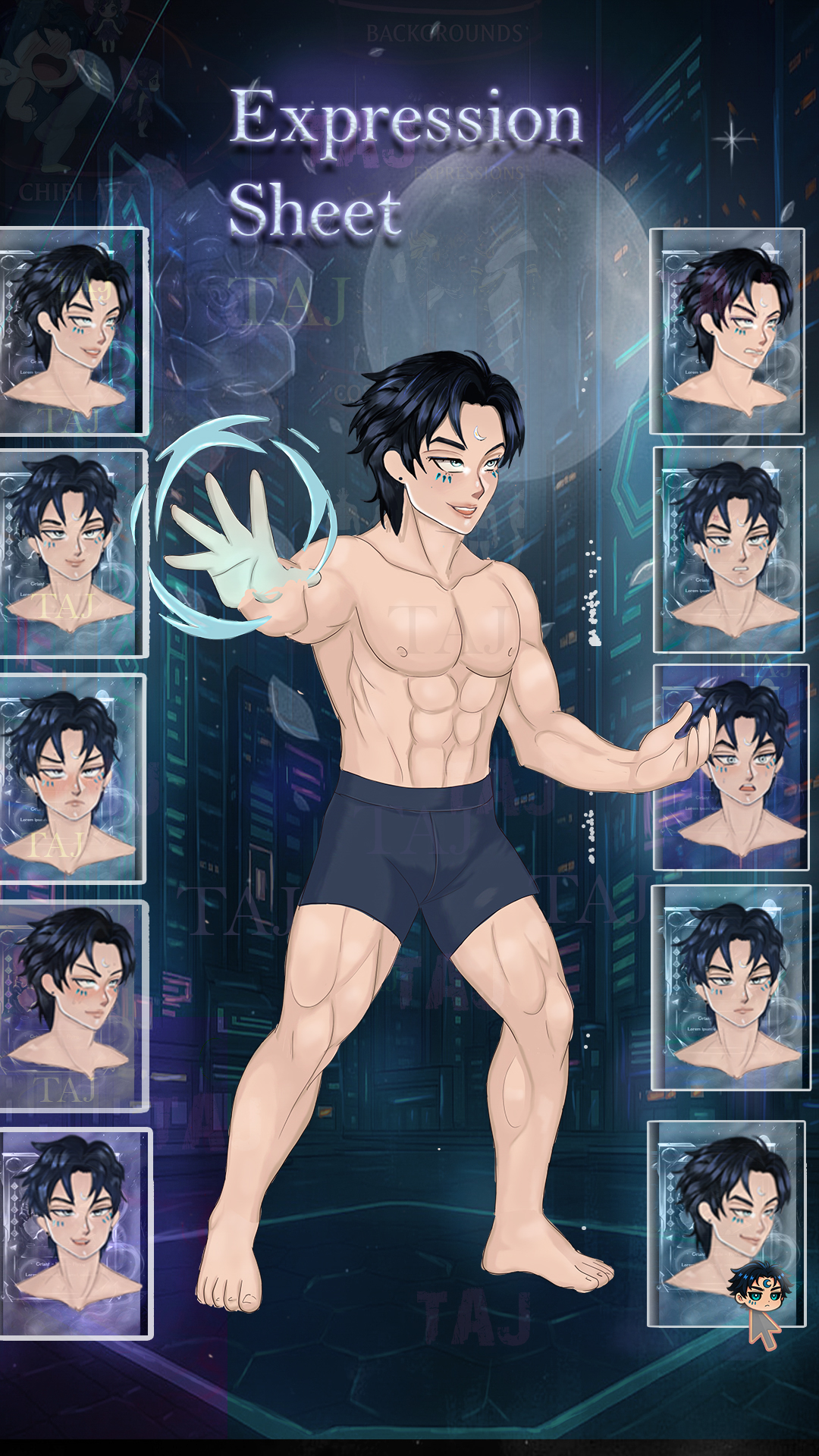 Character Sheet + Costume & Expression Pack (v1.0) [by Taj] by Taj_K