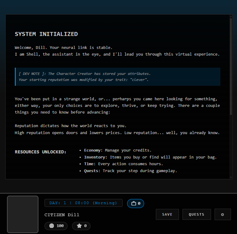 CYBER_SHELL: Twine Sandbox Template by Minkmin