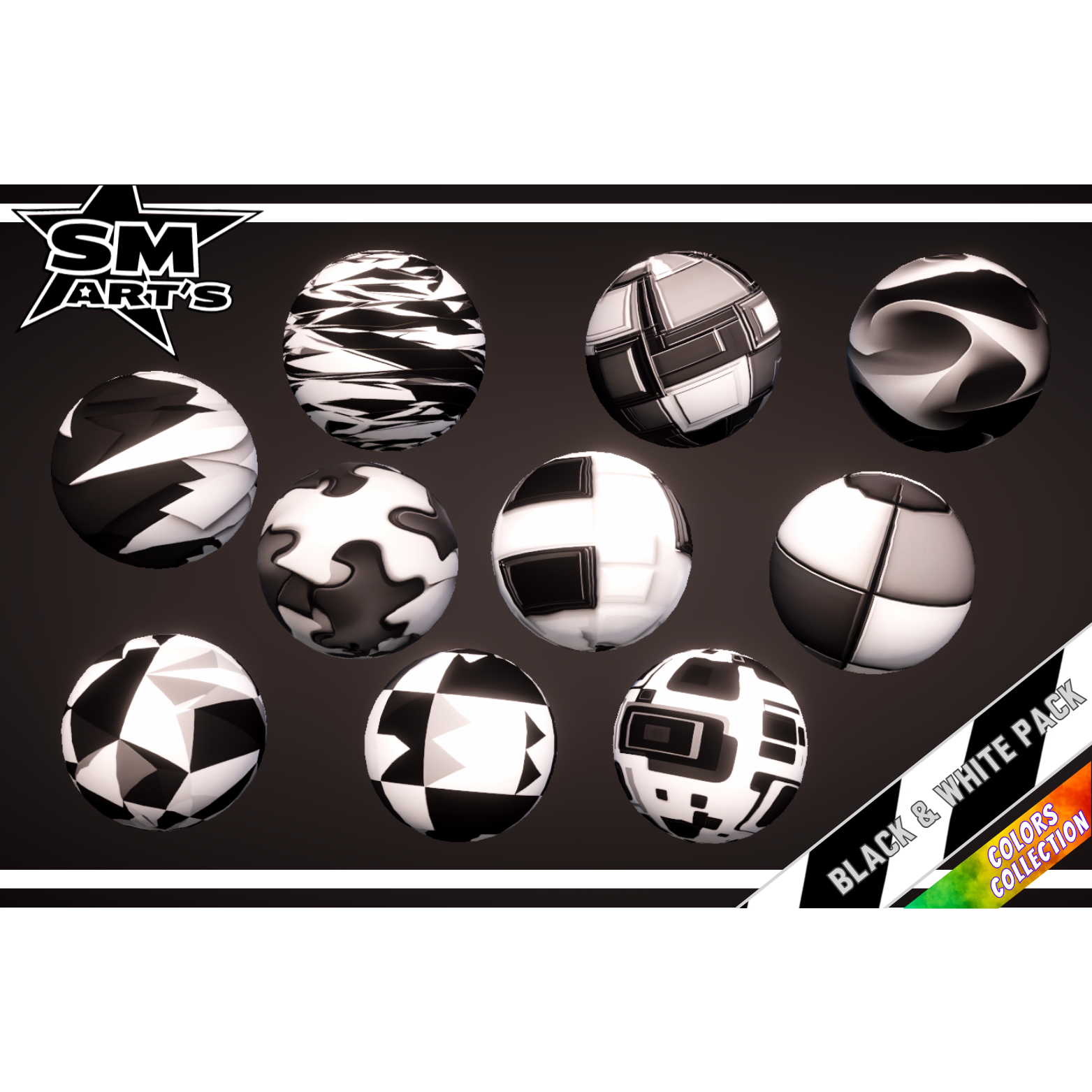 Black And White Texture Pack - 50 High-Quality Stylized Materials by SM ...