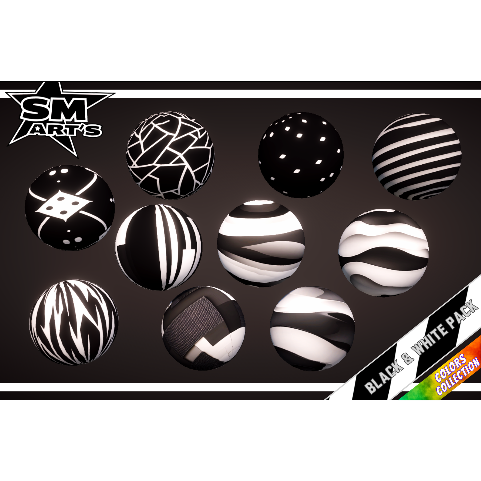 Black And White Texture Pack - 50 High-Quality Stylized Materials by SM ...