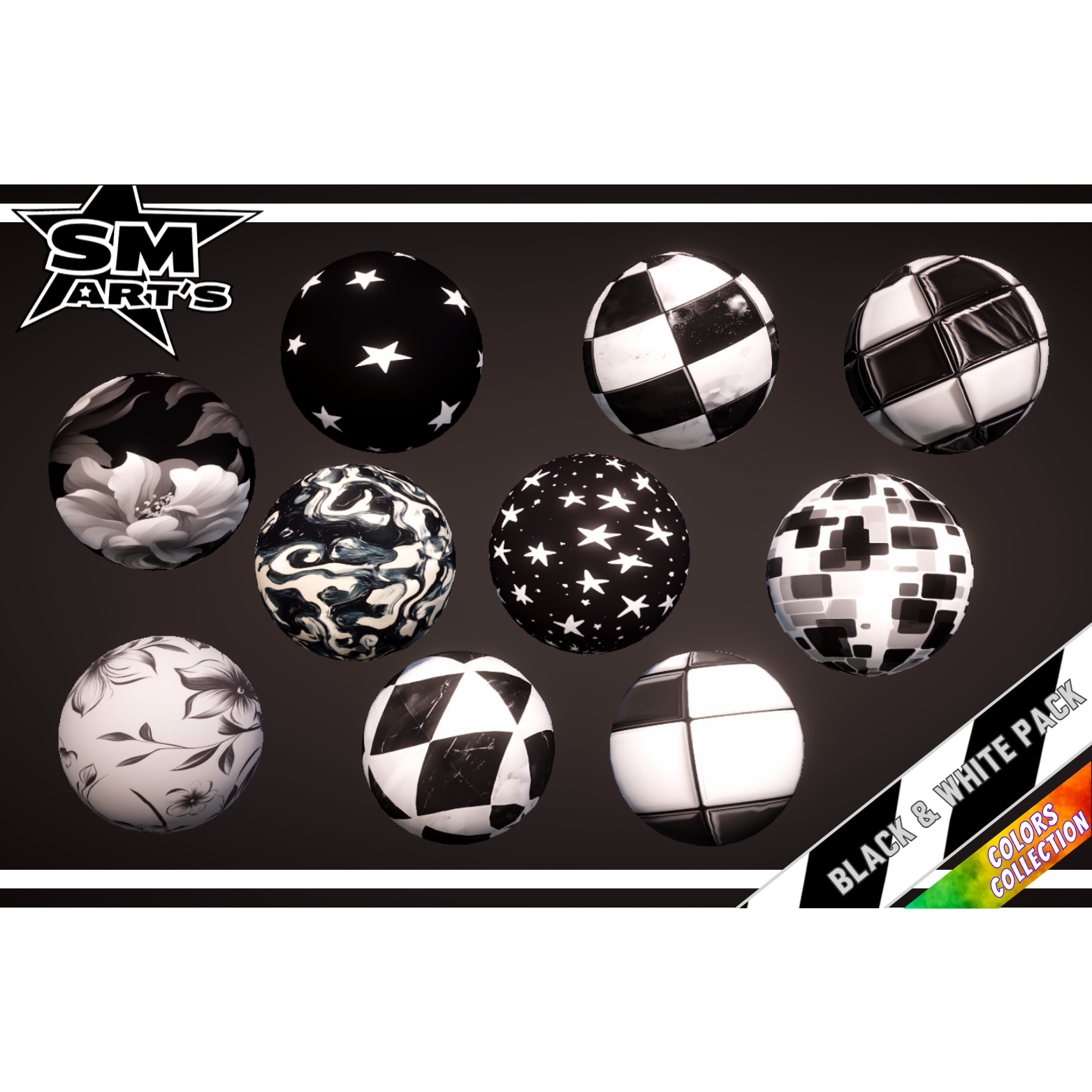 Black And White Texture Pack - 50 High-Quality Stylized Materials by SM ...