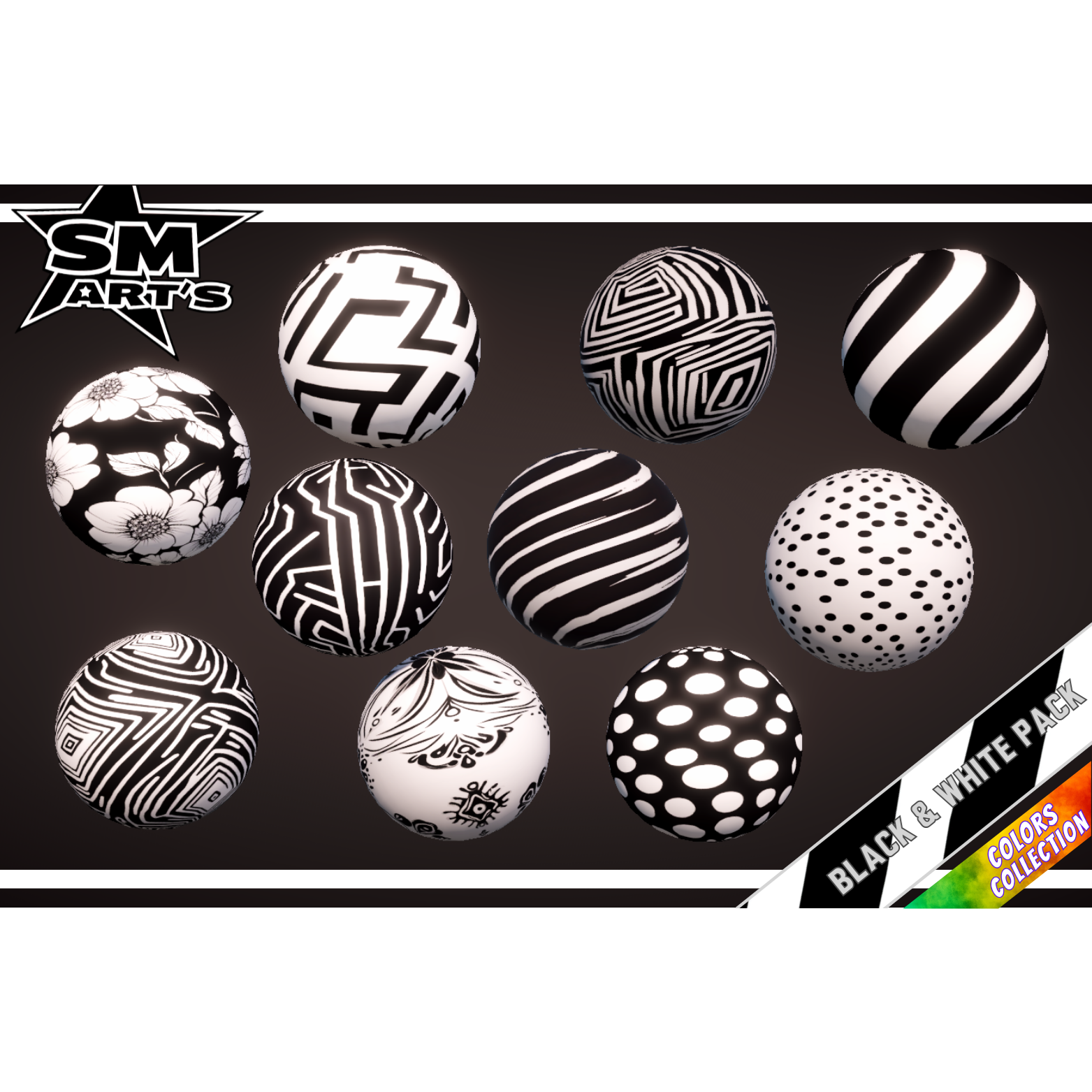 Black And White Texture Pack - 50 High-Quality Stylized Materials by SM ...