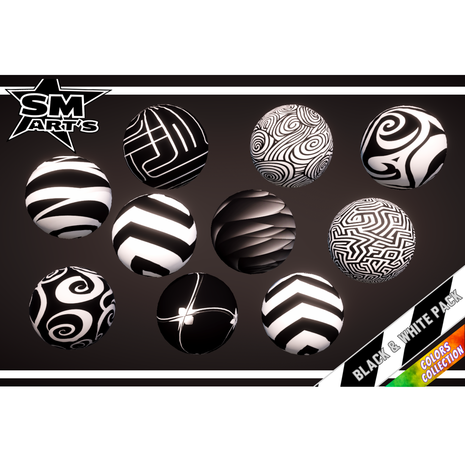 Black And White Texture Pack - 50 High-Quality Stylized Materials by SM ...