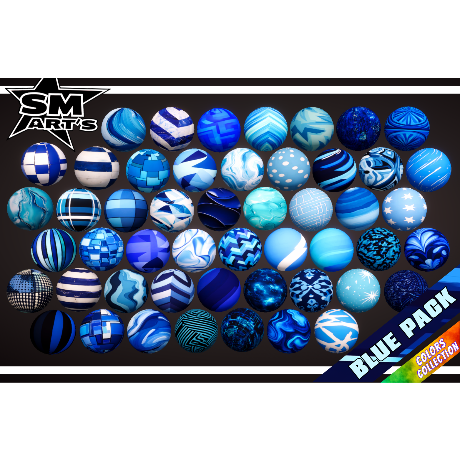 Blue Texture Pack - 50 High-Quality Stylized Materials by SM ART'S