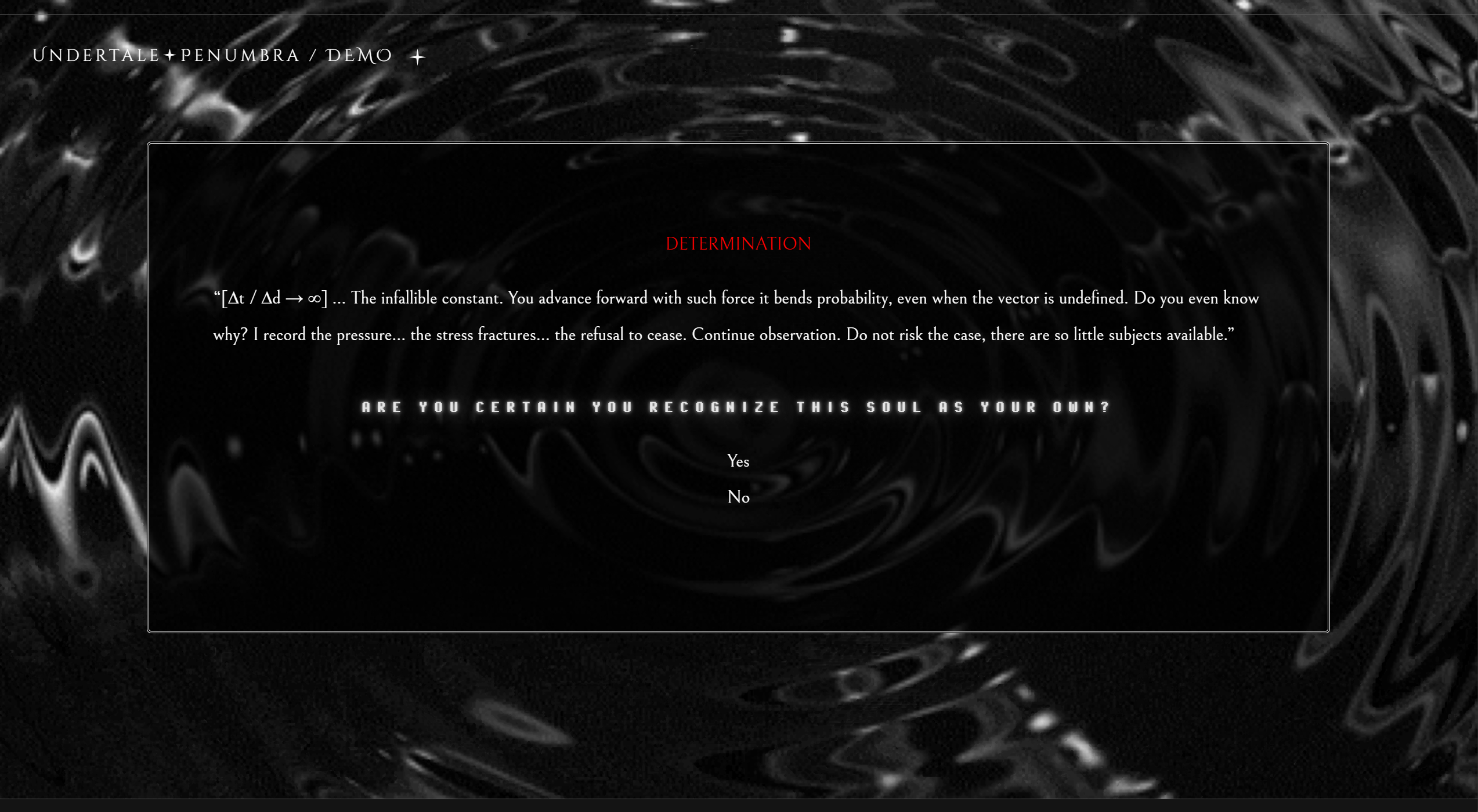 Screenshot 5 for Undertale Penumbra IF Demo