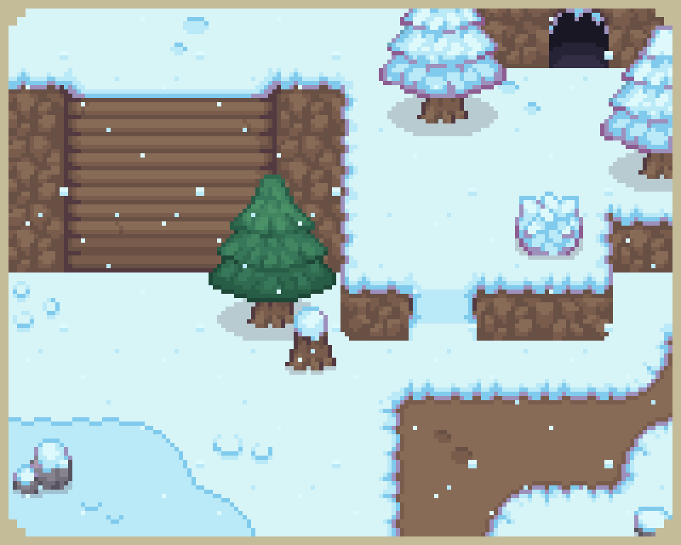 Top-Down Snow Tileset - Pixel RPG by Snoblin