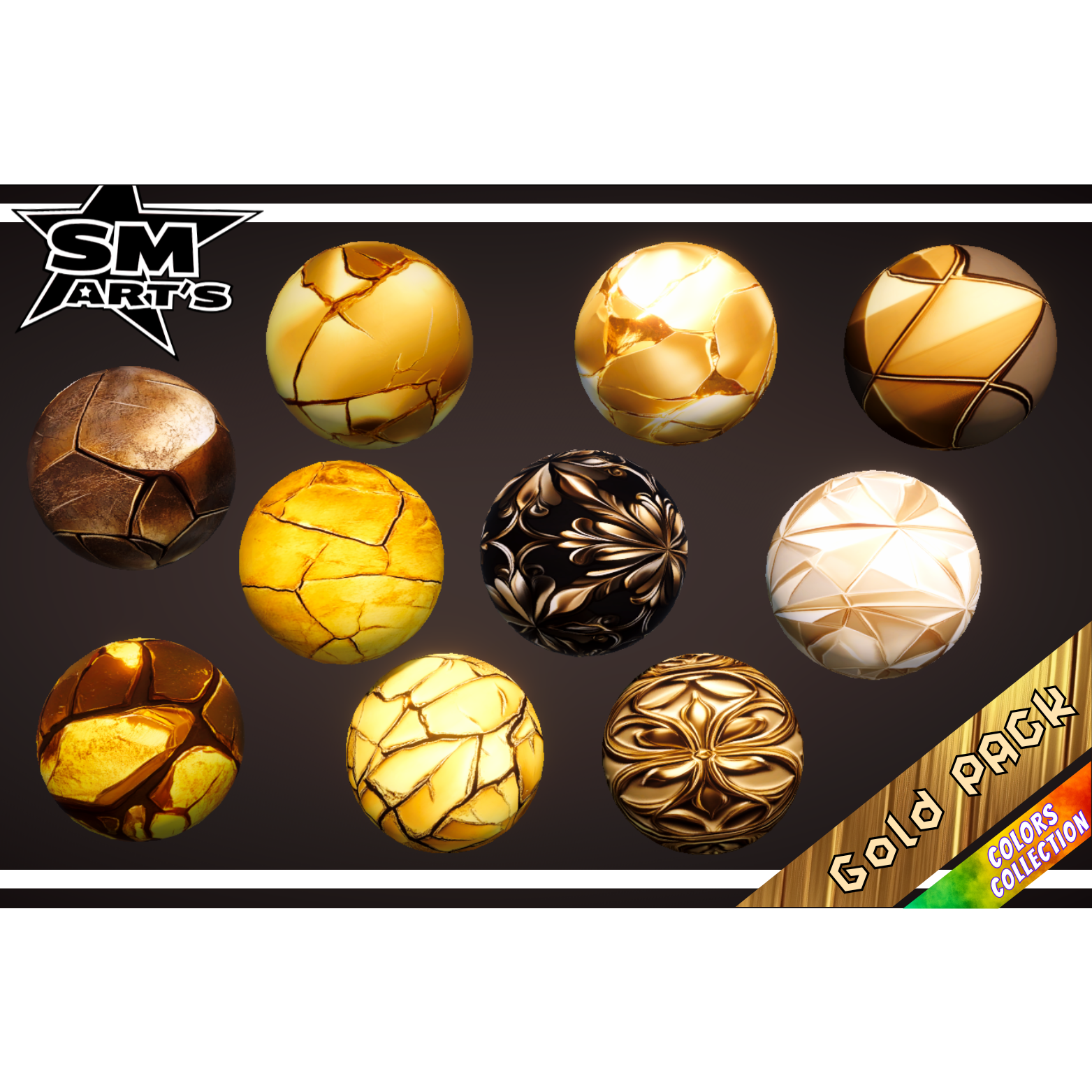 Gold Texture Pack - 50 High-Quality Stylized Materials by SM ART'S
