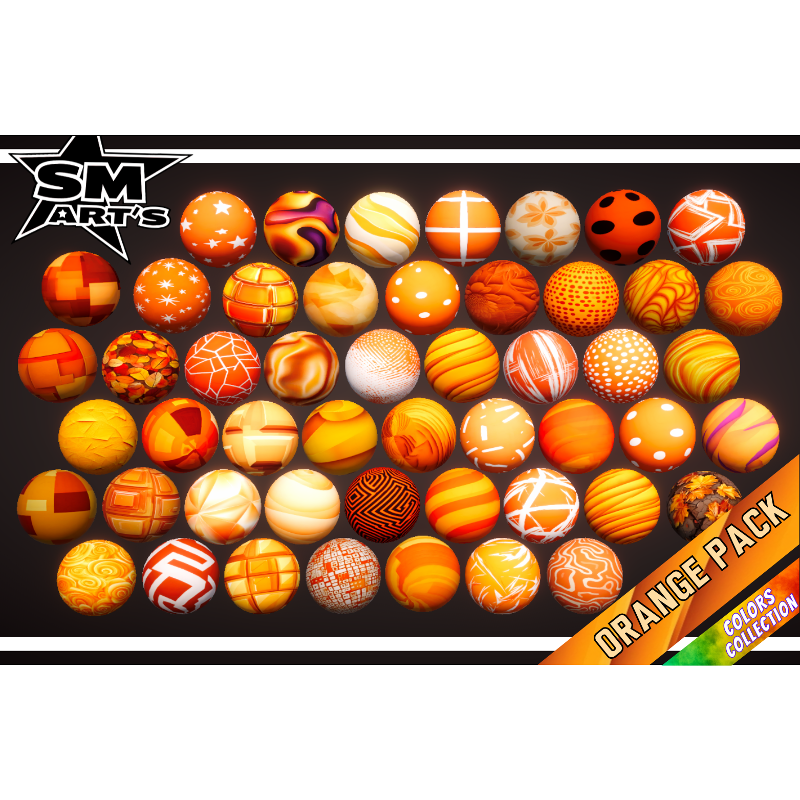 Orange Texture Pack - 50 High-Quality Stylized Materials by SM ART'S