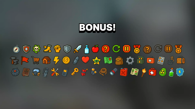 Unique & Absurd Weapons, Armor & Items Icons Pack Fun Quirky Game ...