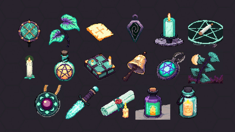 Dark Ritual Icon Icon Pack Pixel Occult, Ritual Icons, Inventory Icons, Tools by shaderloom