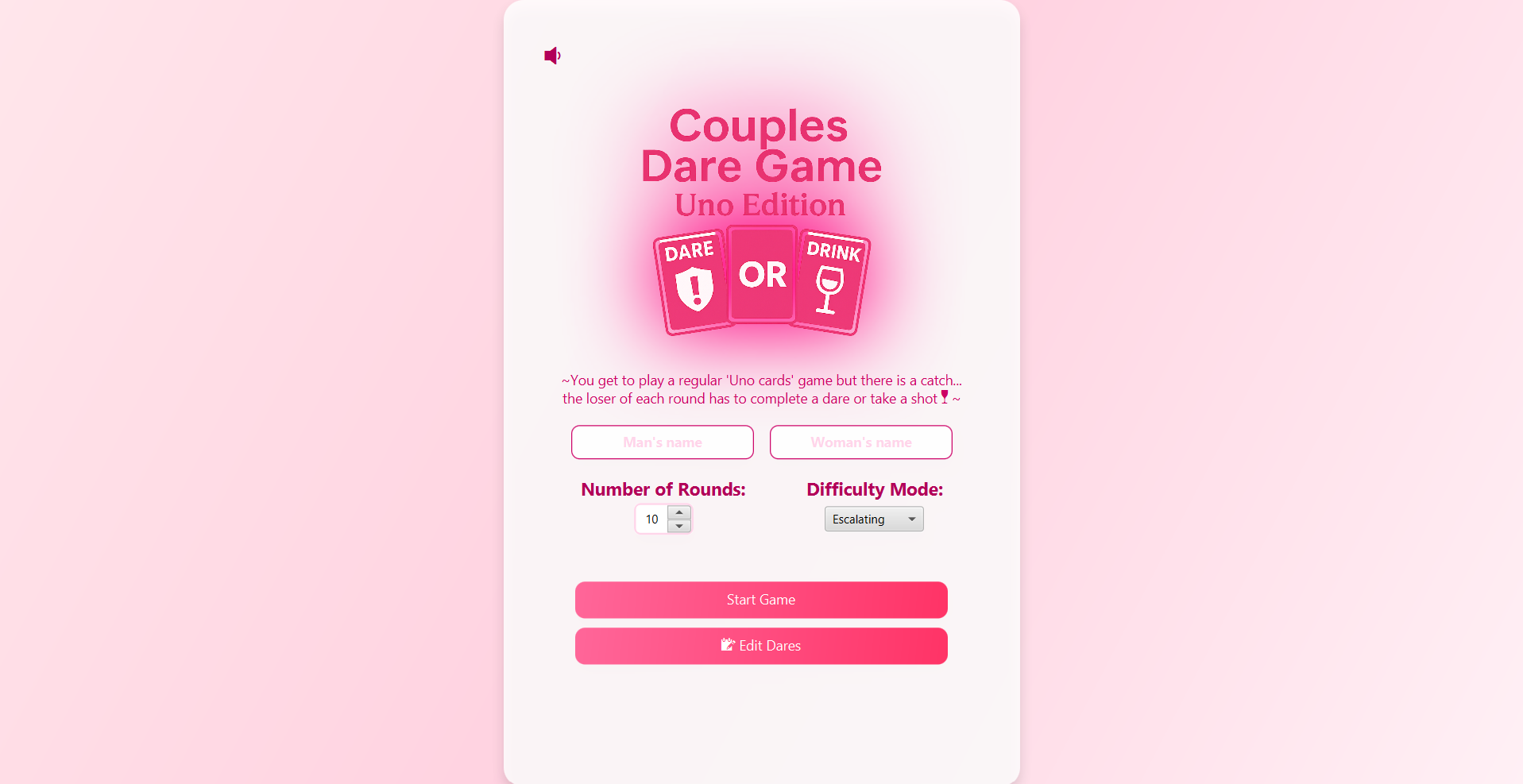 Screenshot 2 for Couples Dare Game 'Uno Edition'