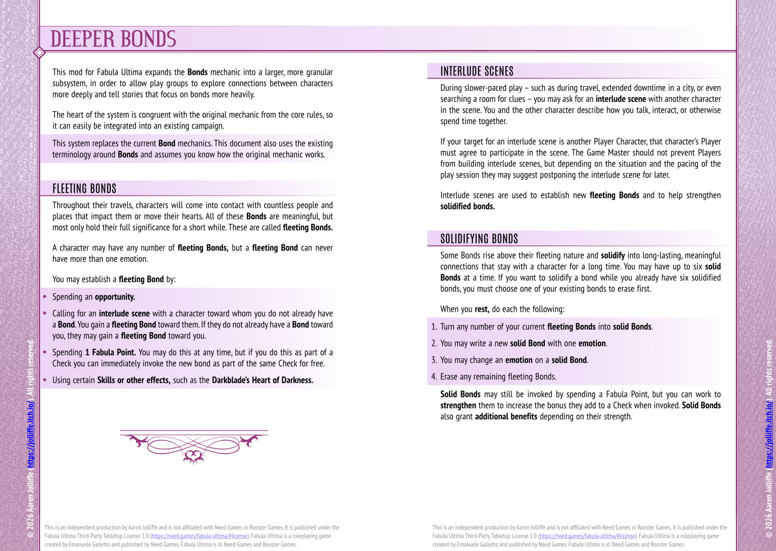 Screenshot 2 for Deeper Bonds for Fabula Ultima