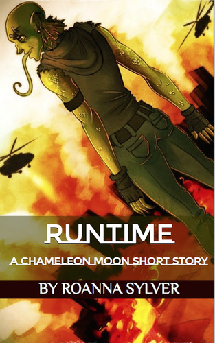 Cover for RUNTIME showing a lizard lize character in a burning city