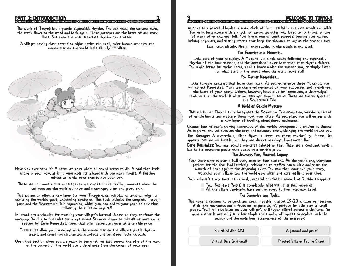 Screenshot 4 for Tinyoji: Scarecrow's Tale | A Gentle Horror Journaling RPG