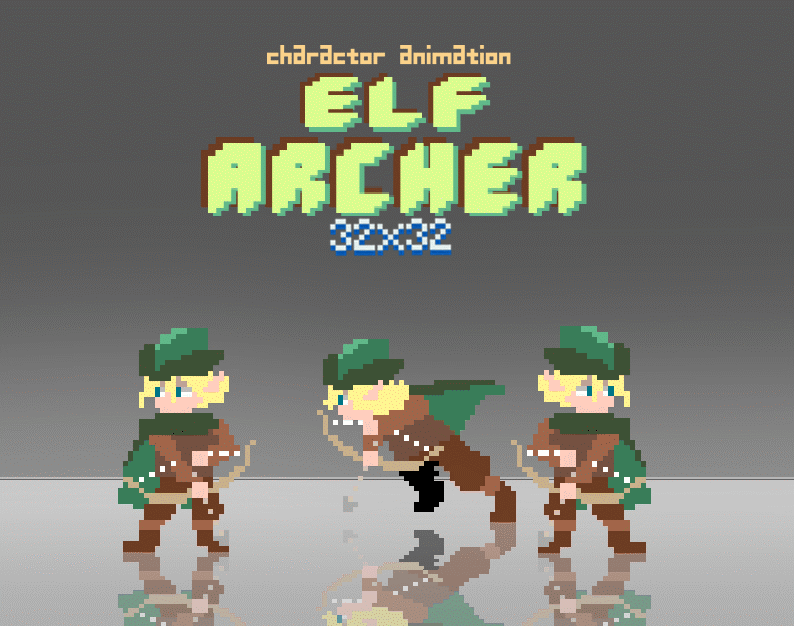 ElfArcher 2D Pixel Art - character animation by Zizzy