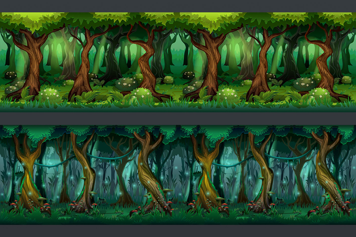 Free Cartoon Forest 2D Backgrounds by Free Game Assets (GUI, Sprite
