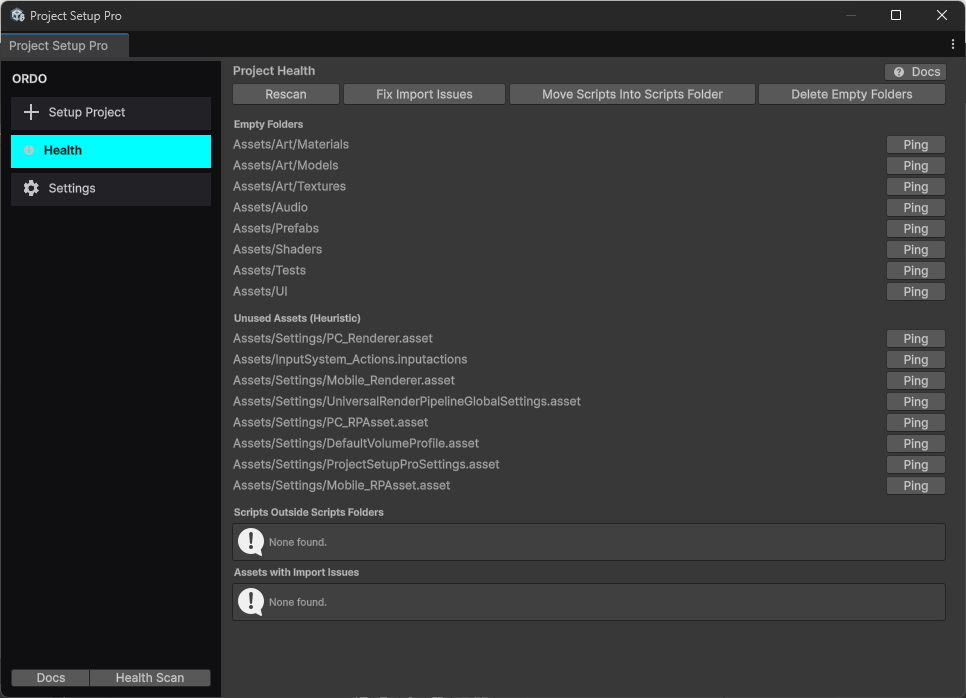 ORDO – The Unity Project Organizer by FaktoryStudiosGames