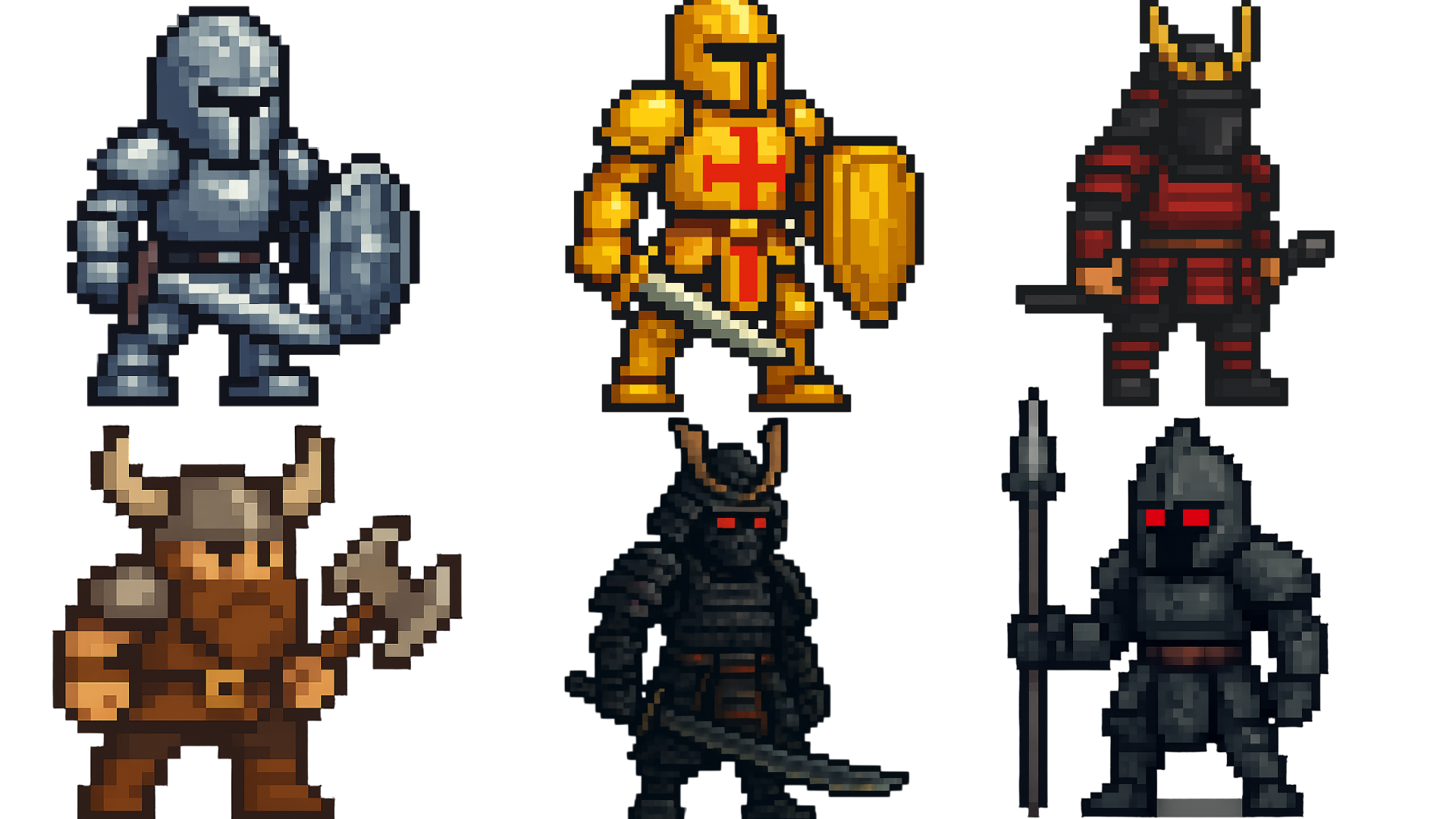Sprite Files 30 Pixel Fantasy Characters Pack – Static 64x64 RPG Sprites by MehmetBl