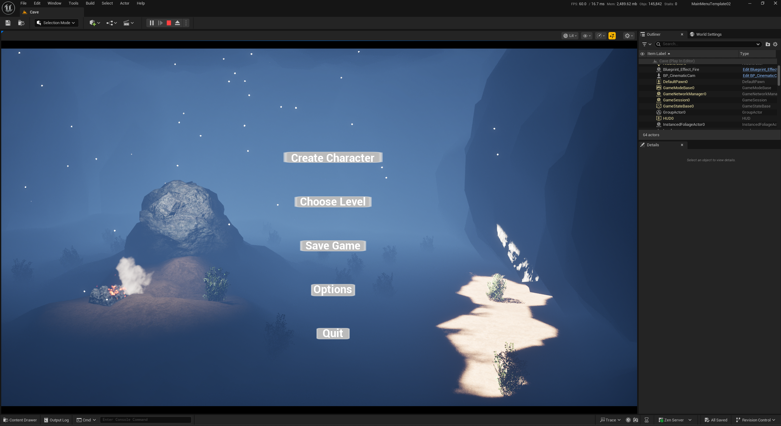 Entrenched Main Menu Main Menu Template #cave by UND3RLINE