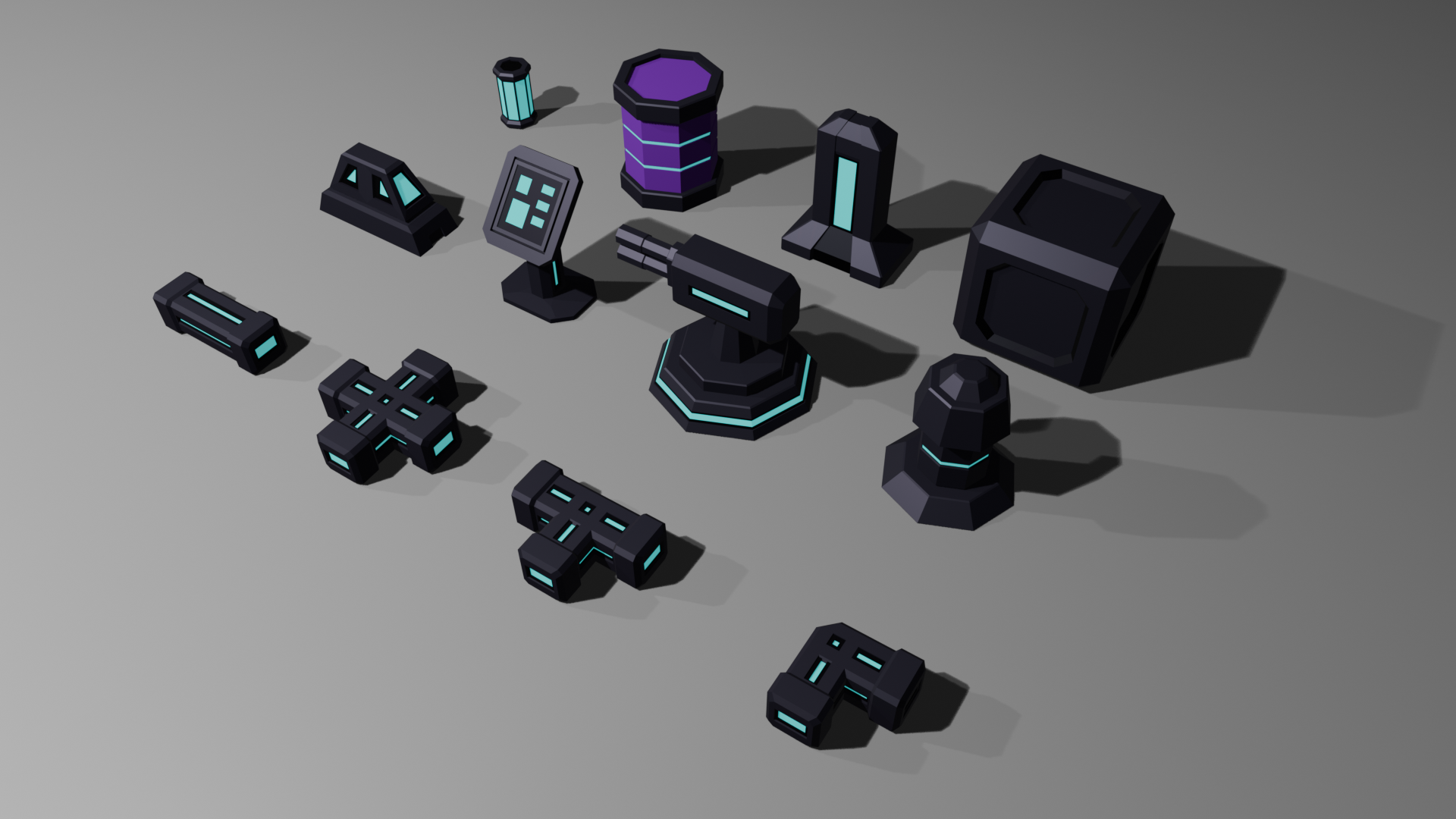 Low Poly Sci-Fi Props Pack HS_001 (Legacy Edition) by OZEA Studio