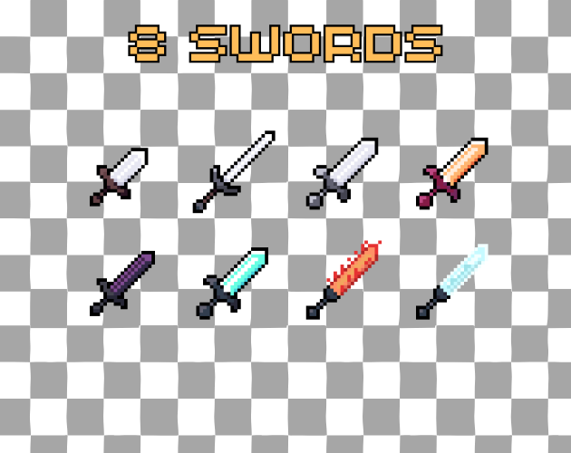 8 Pixel Swords – Micro Weapon Pack by Kiwii