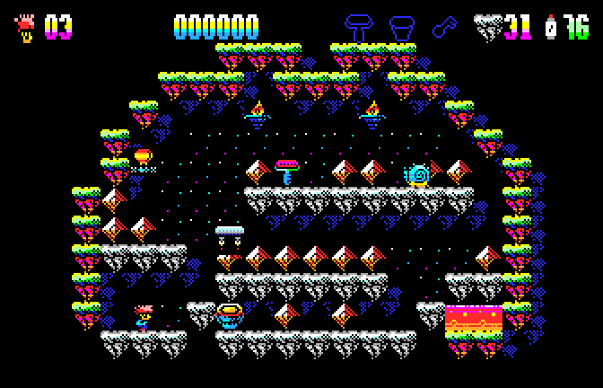 Screenshot 3 for Zezito in the Glittering Caves - Thomson MO5