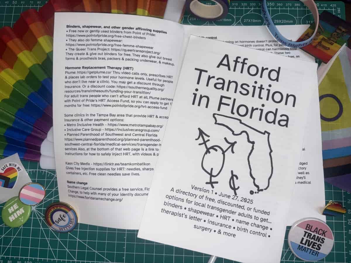 A photo of two copies of the zine, printed.