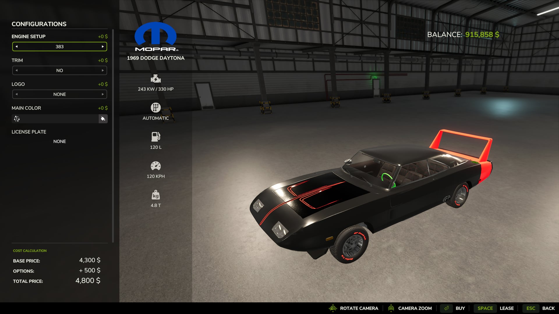 Screenshot 2 for FS25 1969 Dodge Daytona