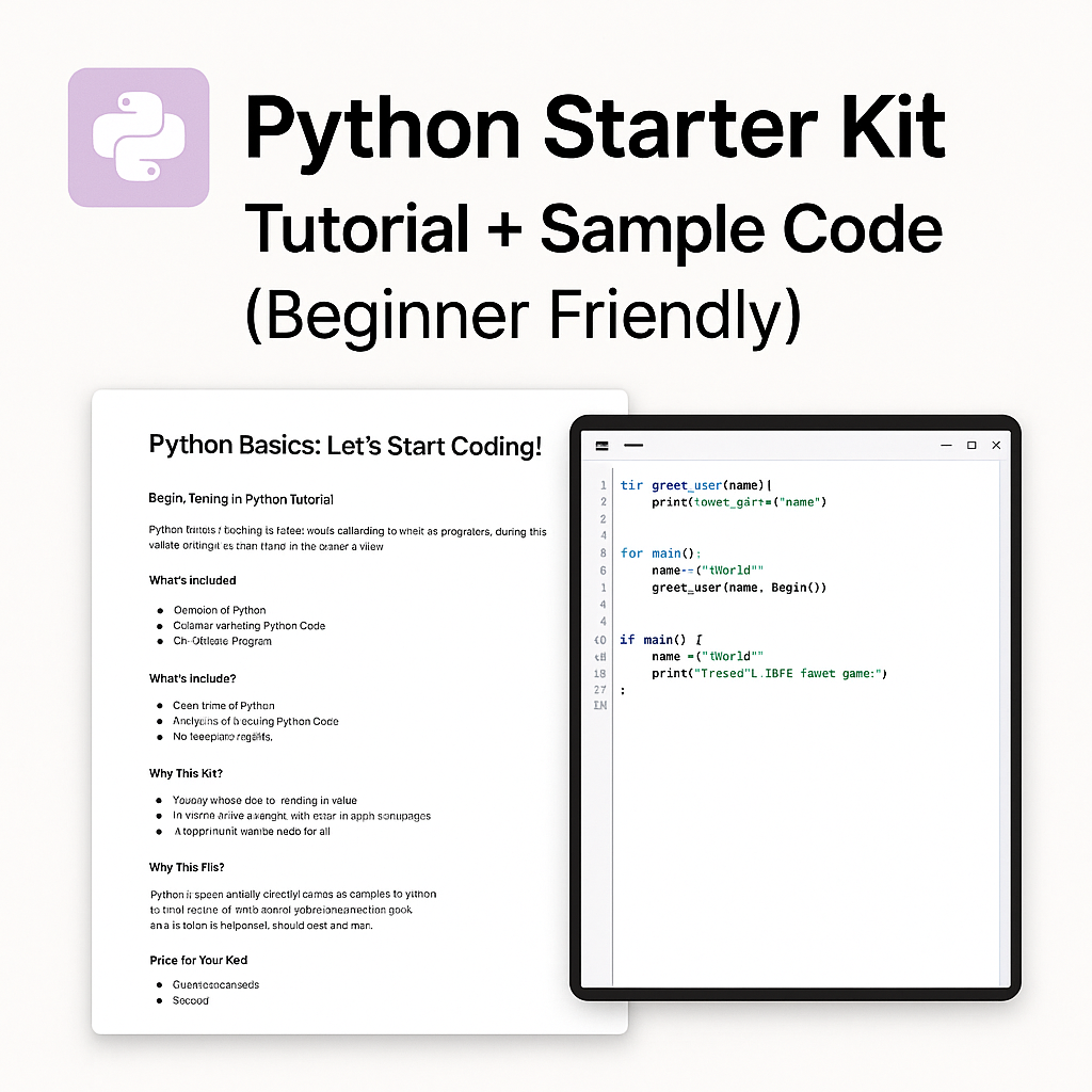 Python Starter Kit: Beginner-Friendly Tutorial + Sample Code by ...