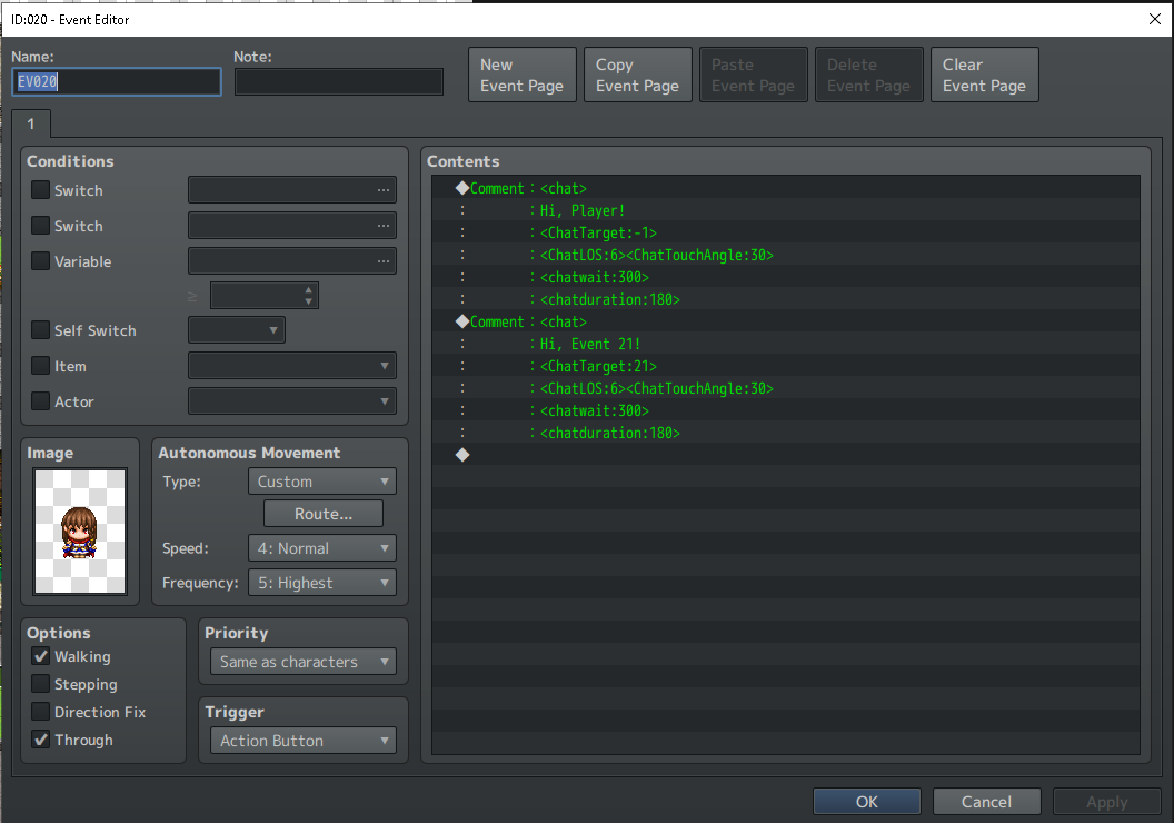 Screenshot 5 for RPG Maker MV/MZ - NPC Auto Chat Bubble