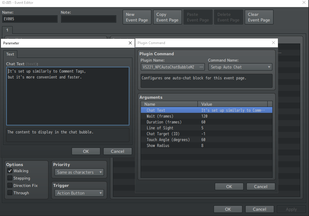 Screenshot 4 for RPG Maker MV/MZ - NPC Auto Chat Bubble
