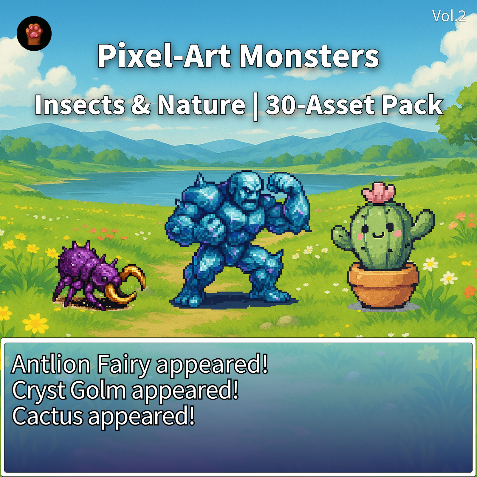 CP08 — 30 Pixel Insects & Nature (PNG, S/M/L) by Pixel Material Studio