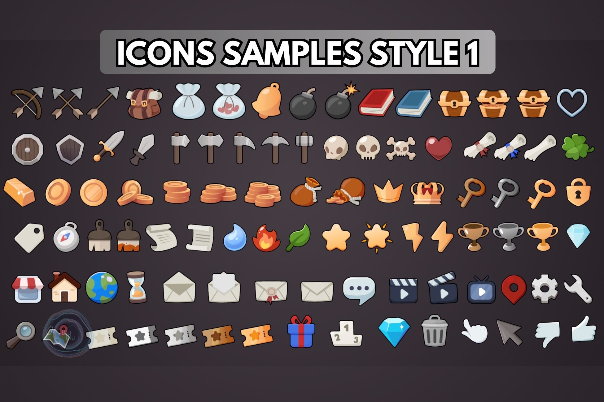 Dark Fantasy GUI + Icons Bundle + PSD GUI files + AI Icons files by ...