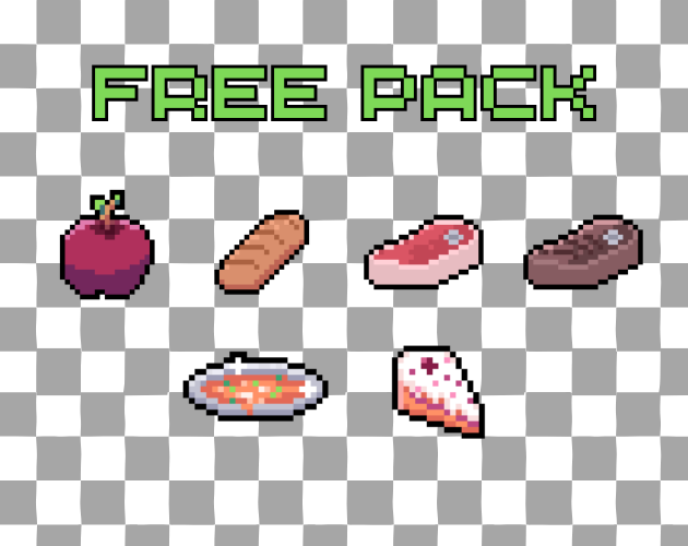 Pixel Food Stack Pixel Food Pack – Free Edition (6 Items) & Pixel Food Pack – Complete ...