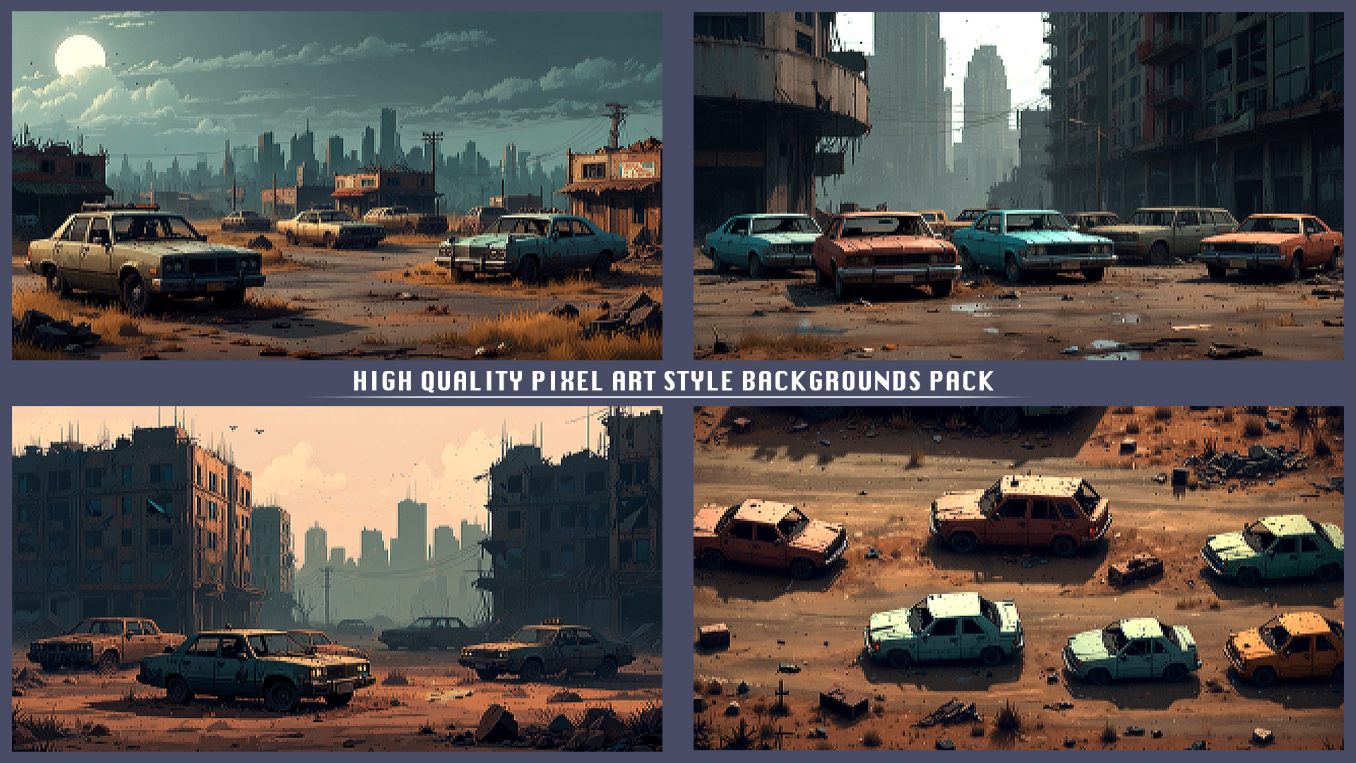 160+ POST-APOCALYPSE PIXEL ART BACKGROUNDS by PIXELHUNT