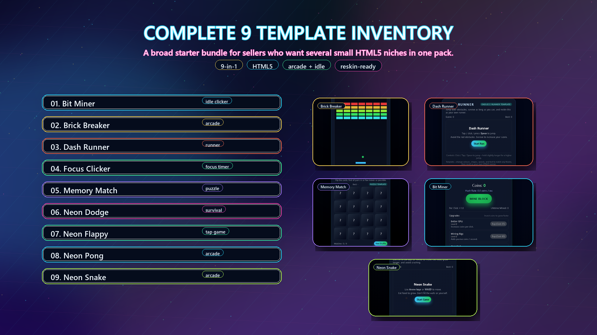 HTML5 Game Starter Kit – 9 Templates (Idle, Clicker & Core Systems) by ...