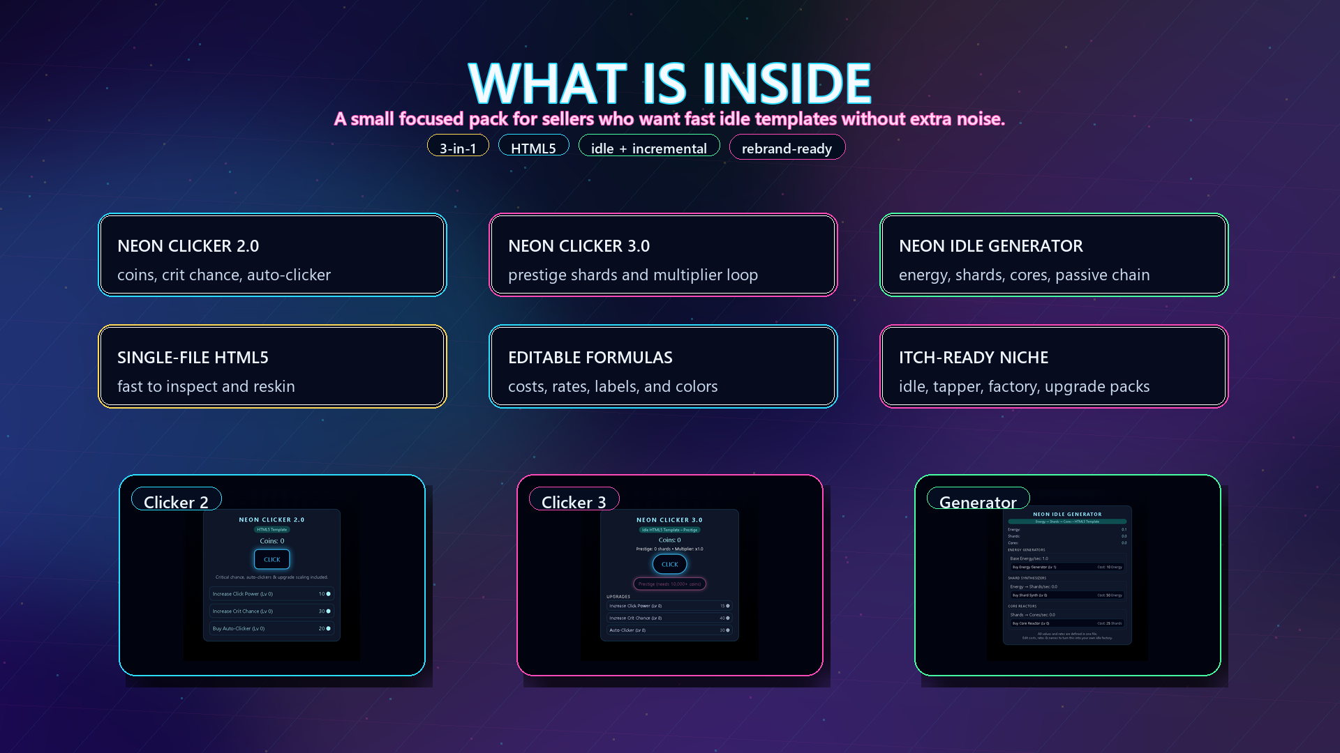 Game Creator Kit – Build Addictive Clicker & Progression Games (3 in 1 ...